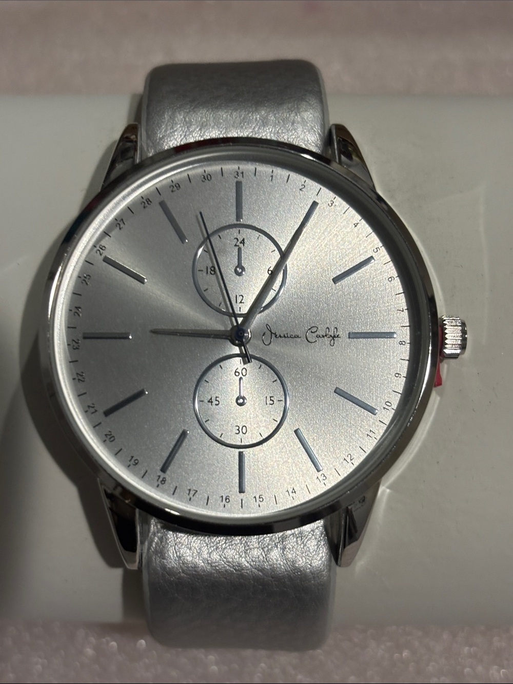 Silver Leather-Strap Women's Watch by